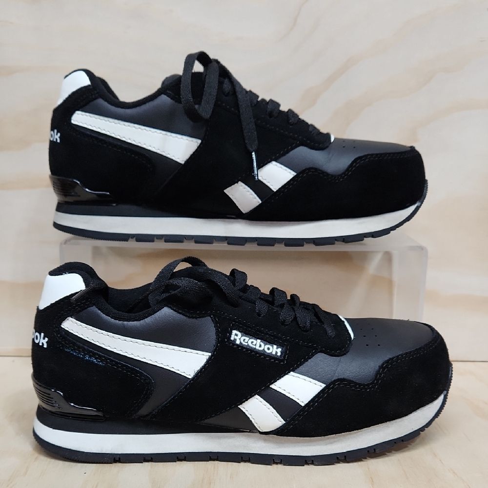 Reebok Harman Work Women 8 Black White Athletic Safety Shoe Comp Toe Sneaker